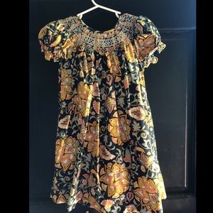 Smocked toddlers fall girl dress
